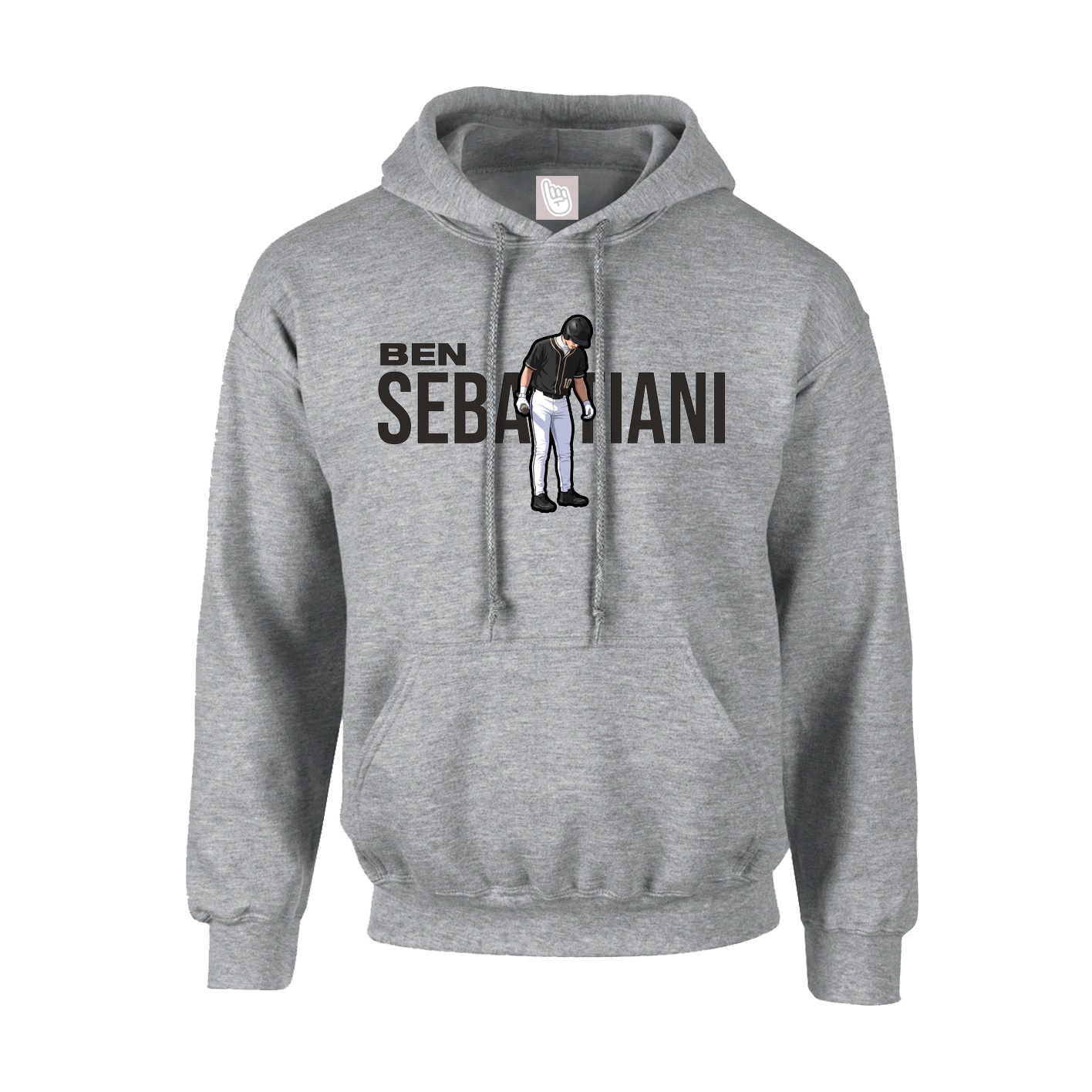 Youth Hoodie — Player Name in Grey