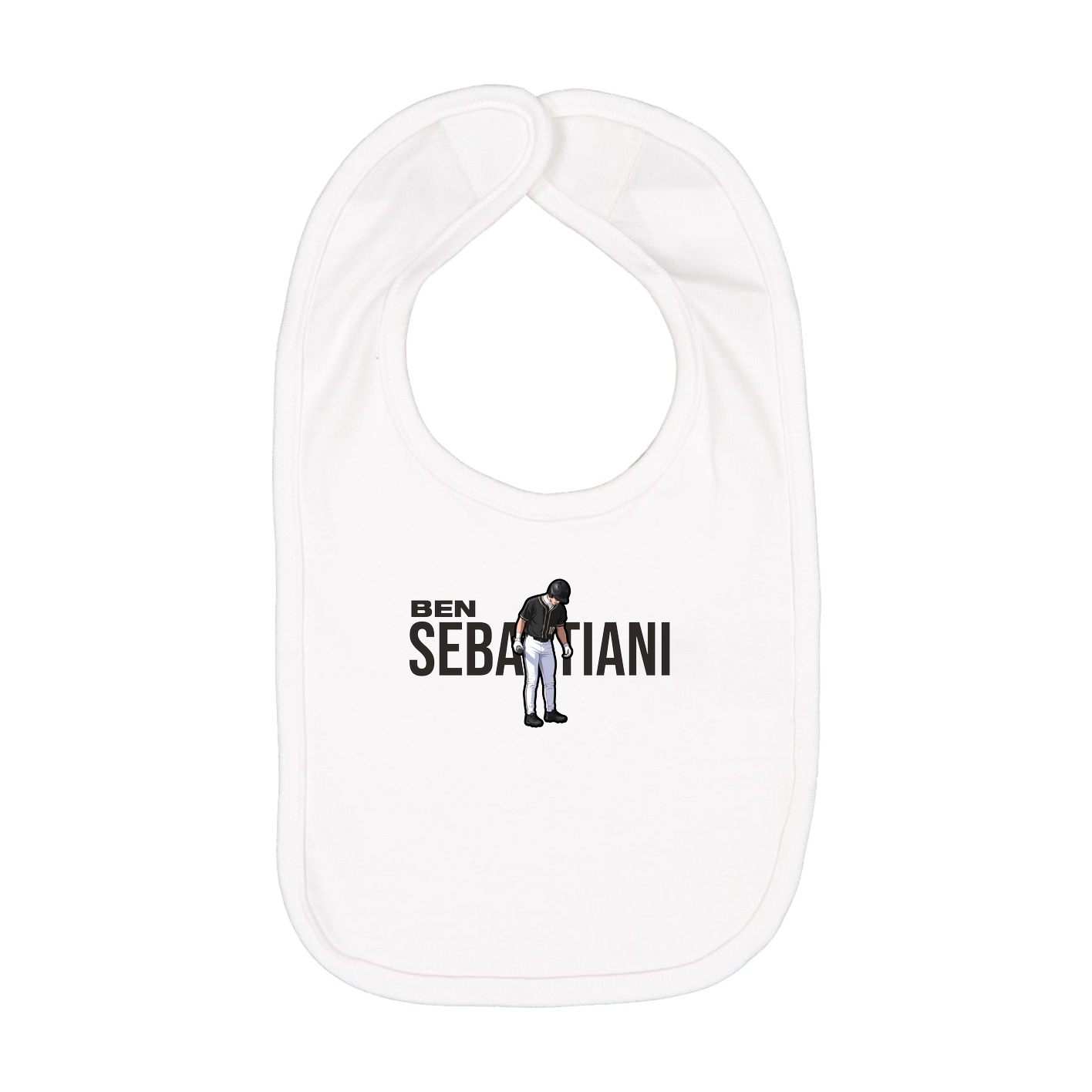 Infant Bib — Player Name in White