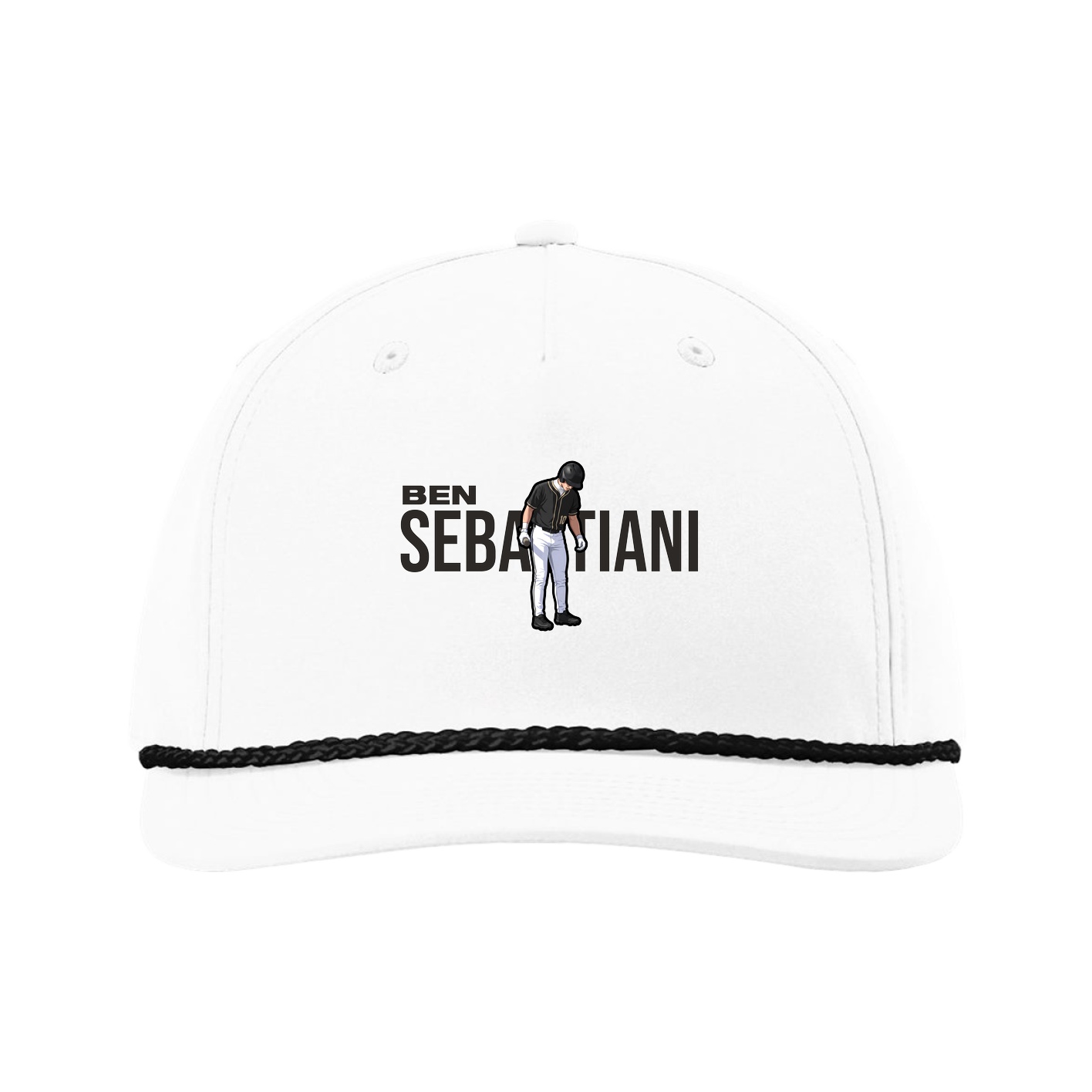 Five-Panel Classic Rope Cap — Player Name in White