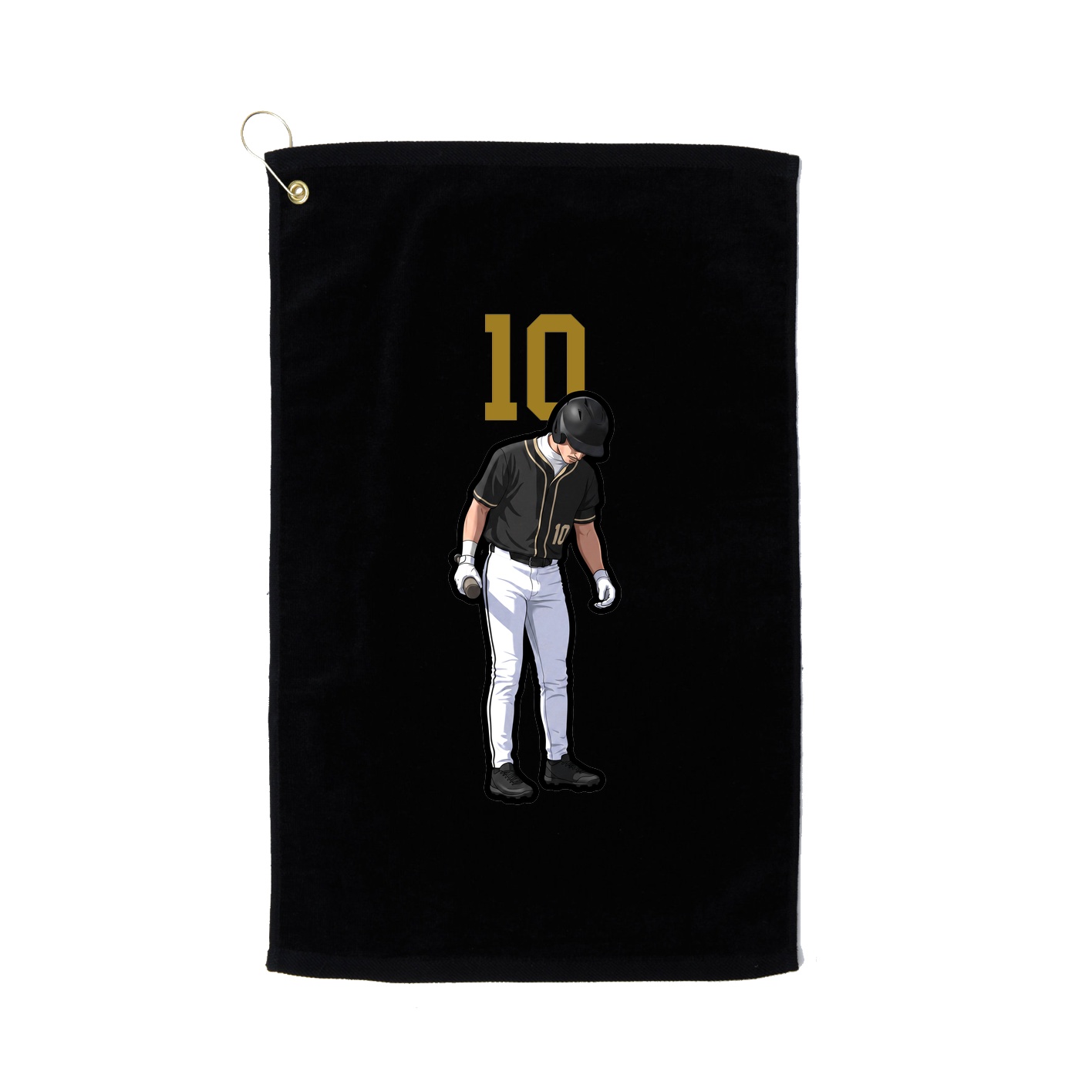 Golf Towel — Number Top in Black