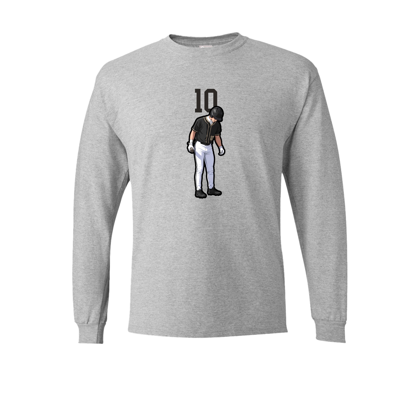 Long Sleeve Tee — Number Top in Grey
