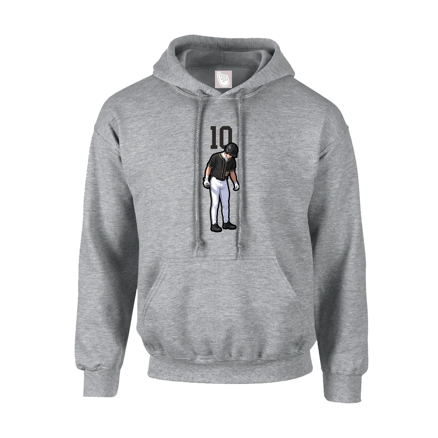 Hoodie — Number Top in Grey