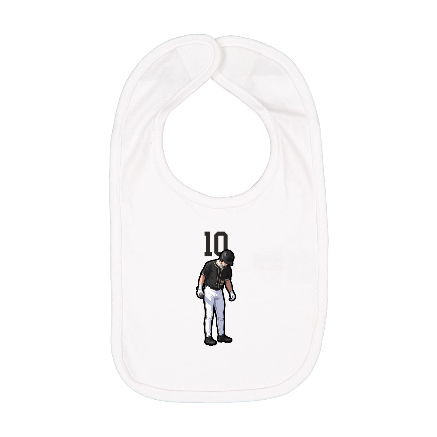 Infant Bib — Number Top in White