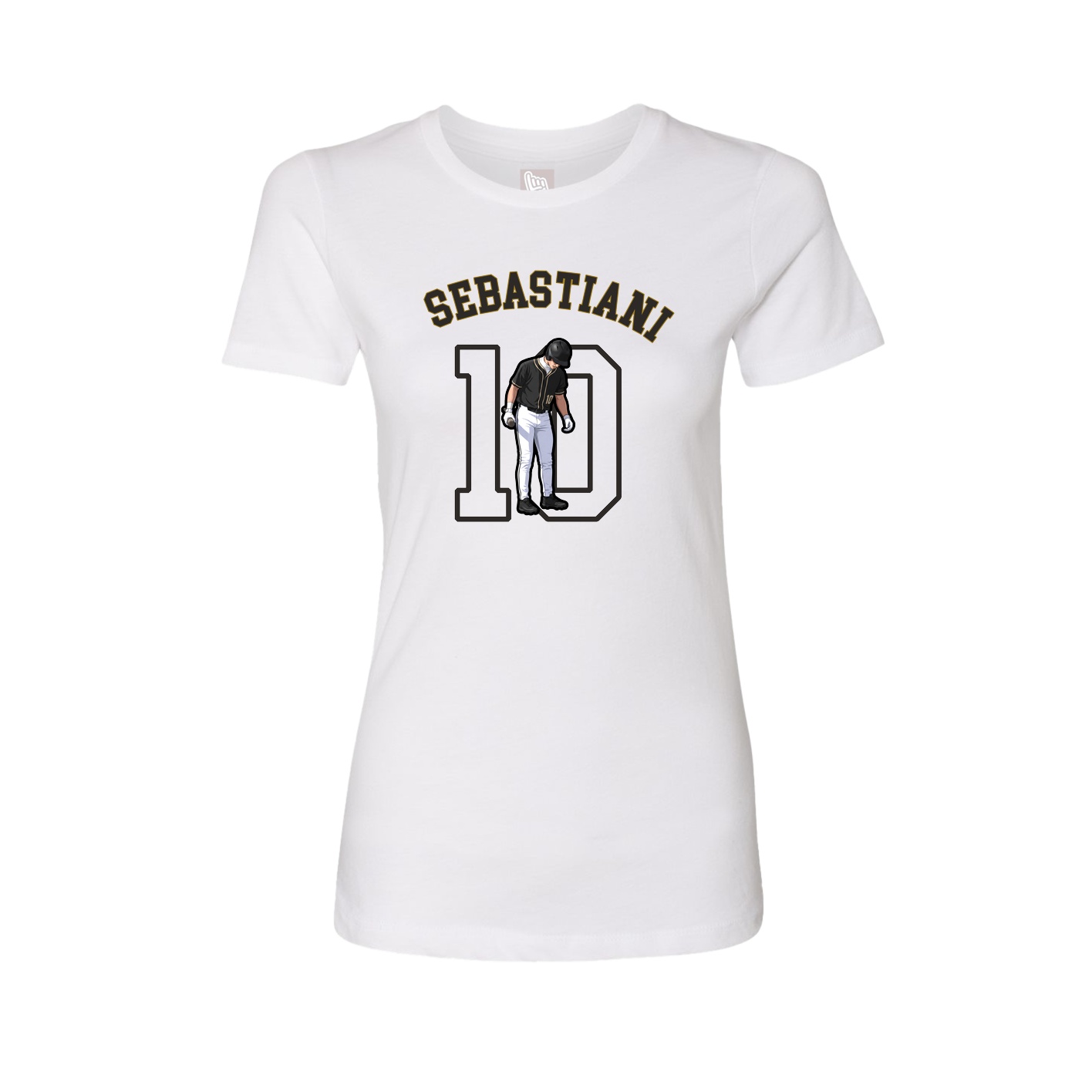 Fitted Women's Tee — Shirsey Arch in White