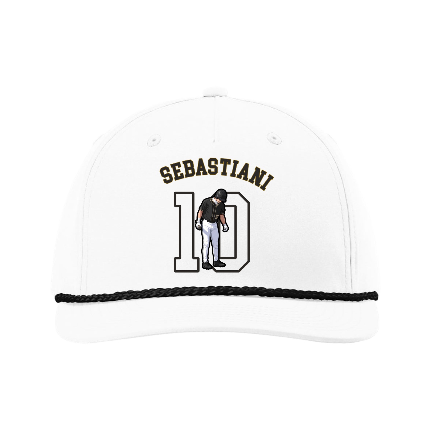 Five-Panel Classic Rope Cap — Shirsey Arch in White