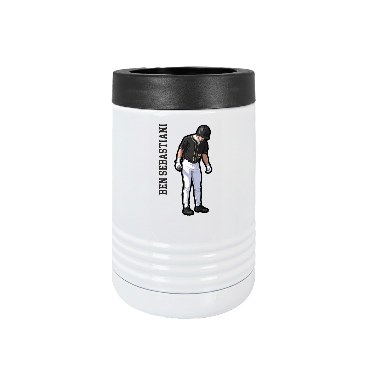 Beverage Holder — Name Vertical in White