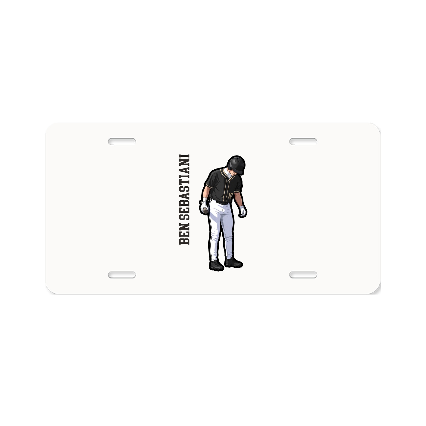 License Plate — Name Vertical in Classic