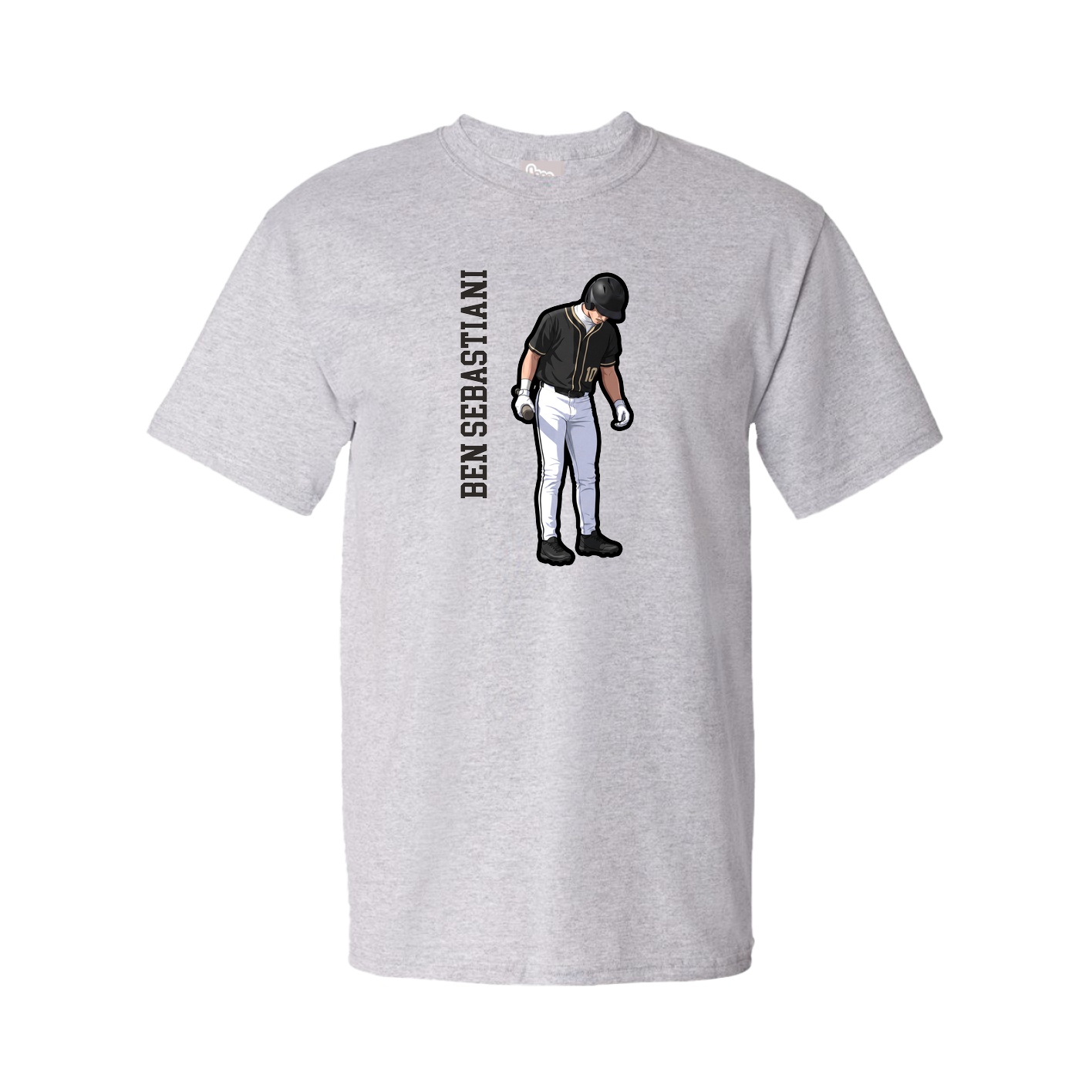Youth Tee — Name Vertical in Grey