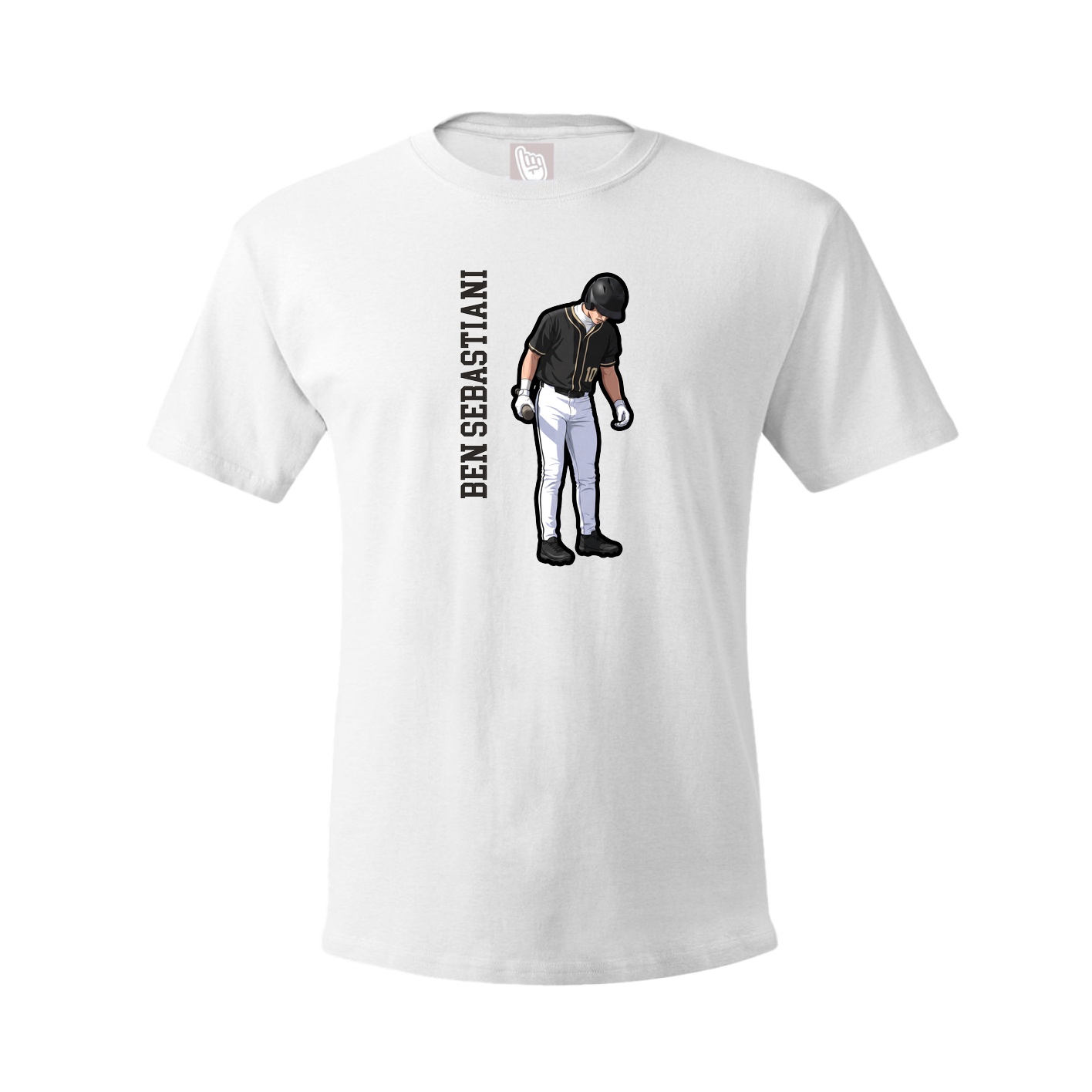 Youth Tee — Name Vertical in White