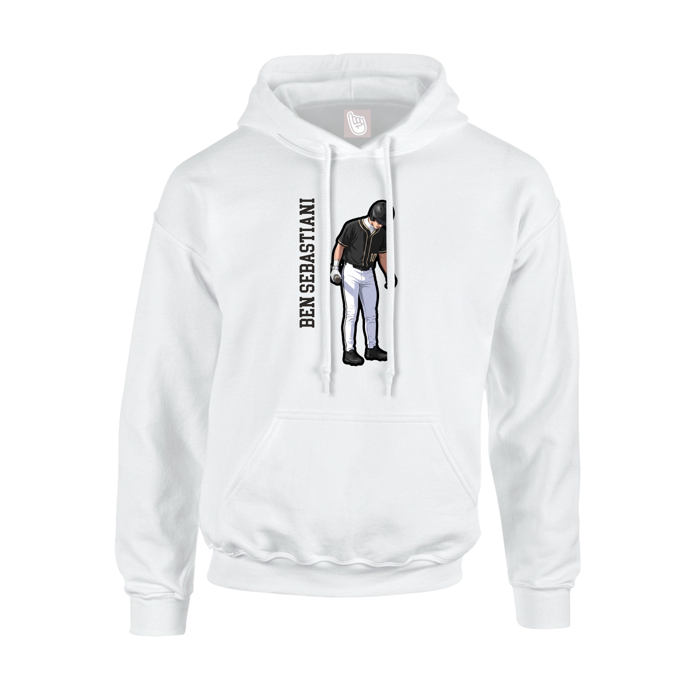 Youth Hoodie — Name Vertical in White