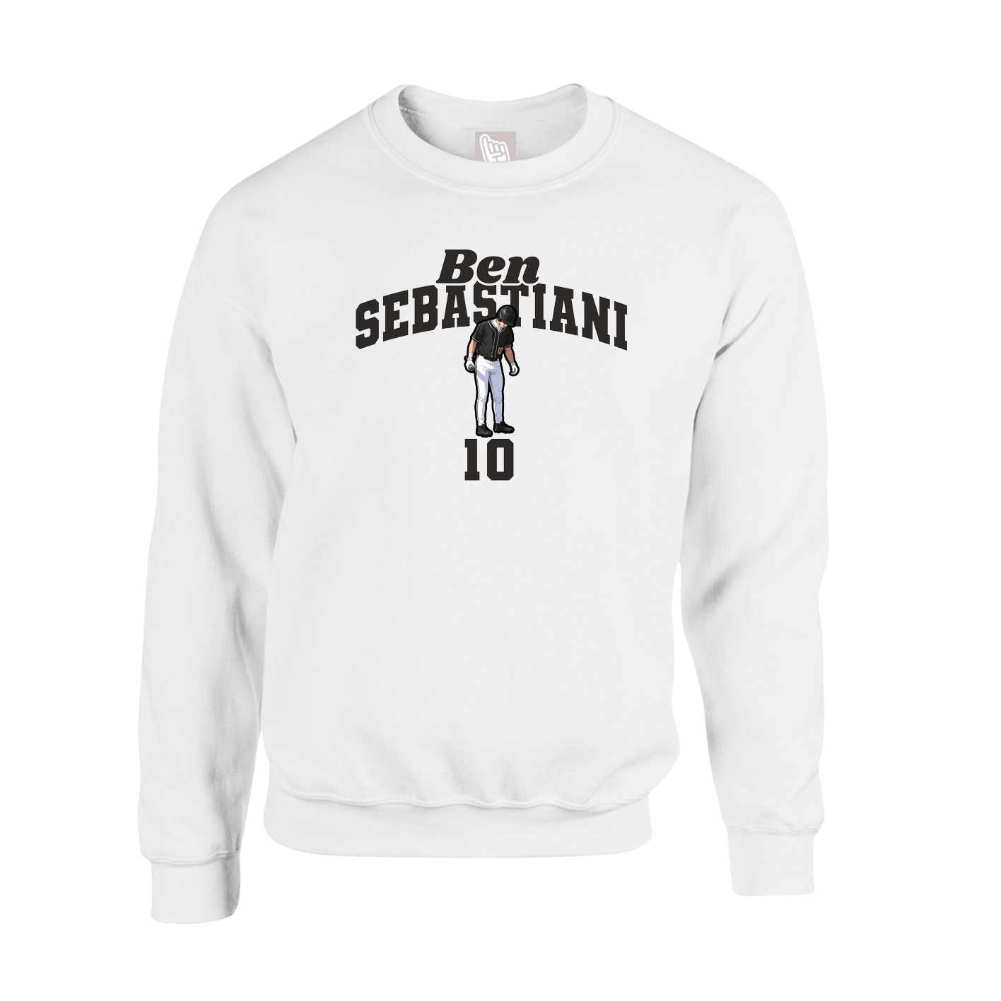 Fleece Crew — Signature Arch in White