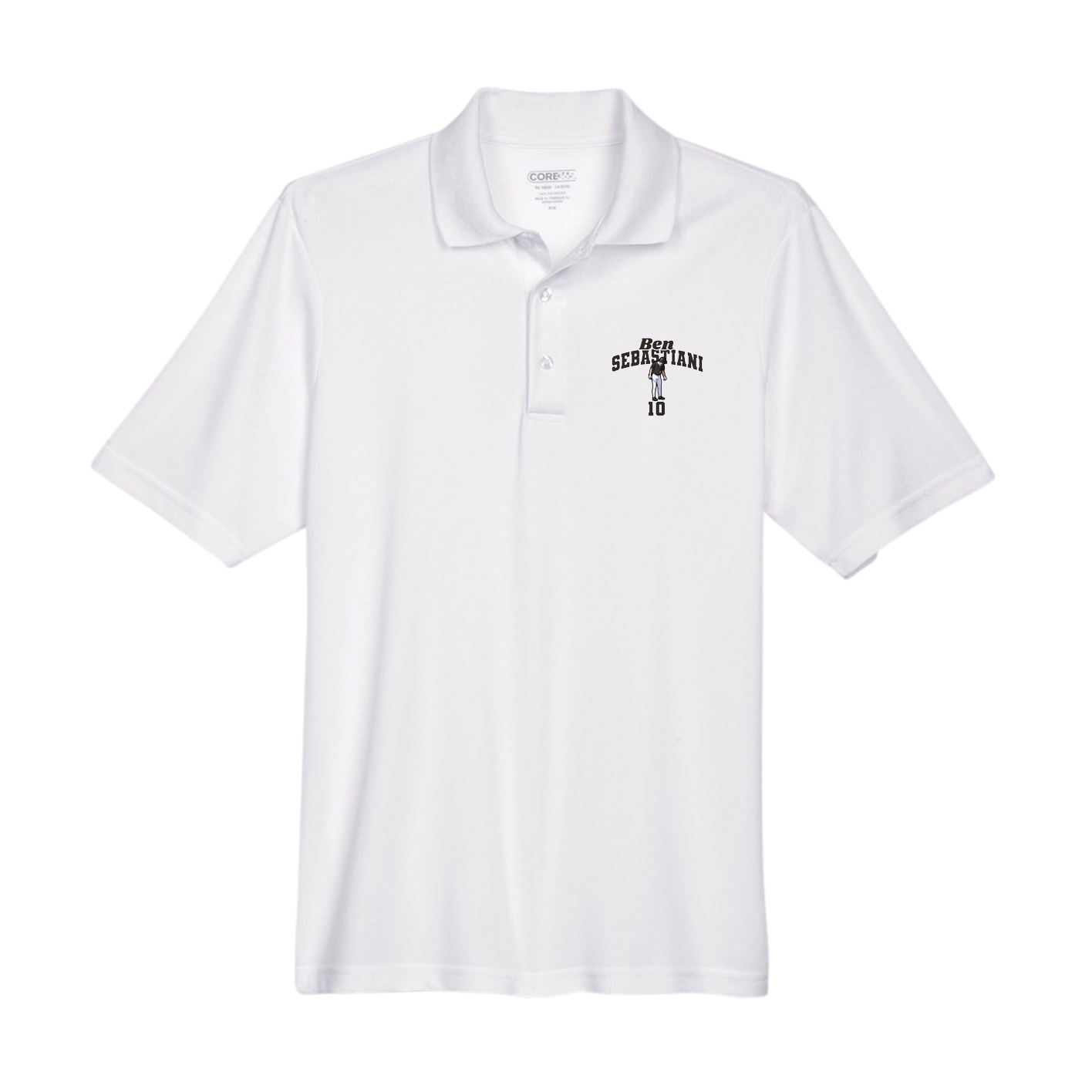 Performance Polo — Signature Arch in White