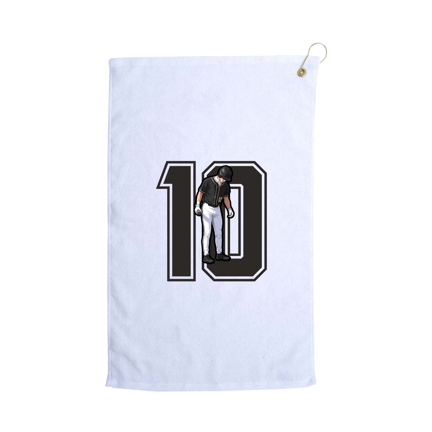 Golf Towel — Number in White