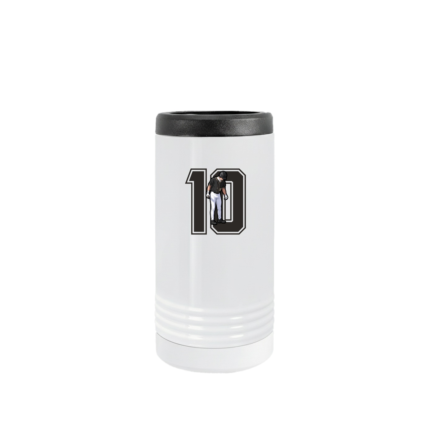 Slim Beverage Holder — Number in White