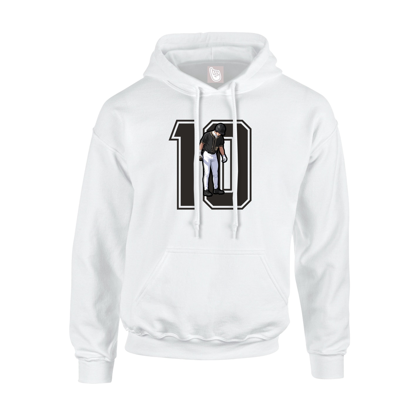 Hoodie — Number in White