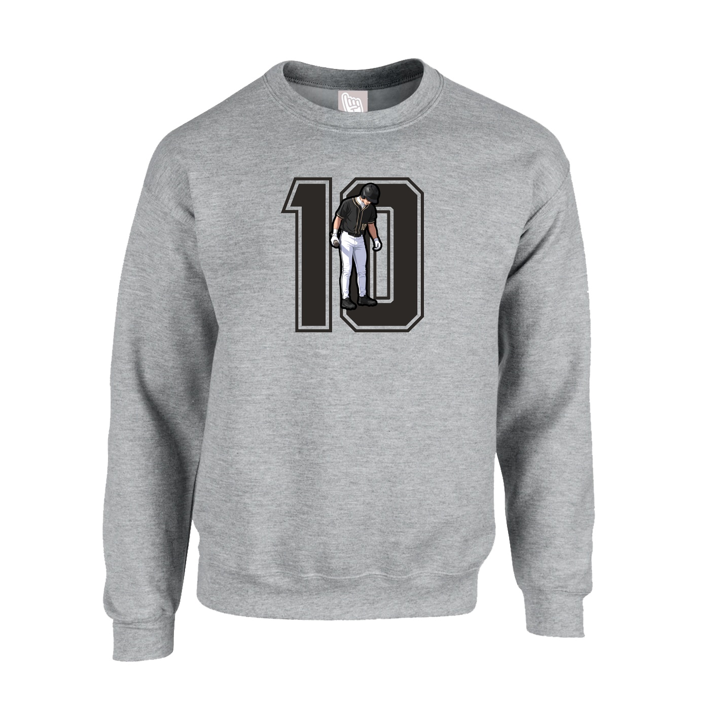 Fleece Crew — Number in Grey