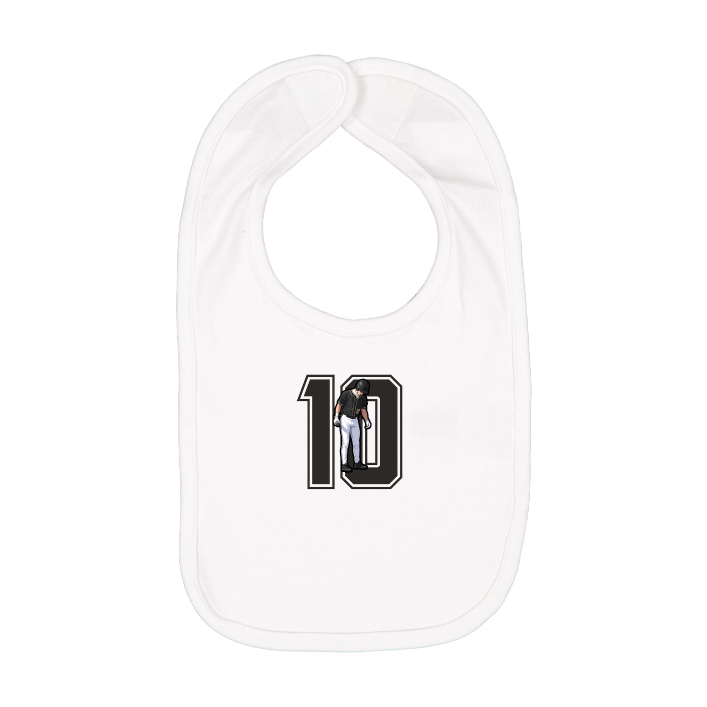 Infant Bib — Number in White