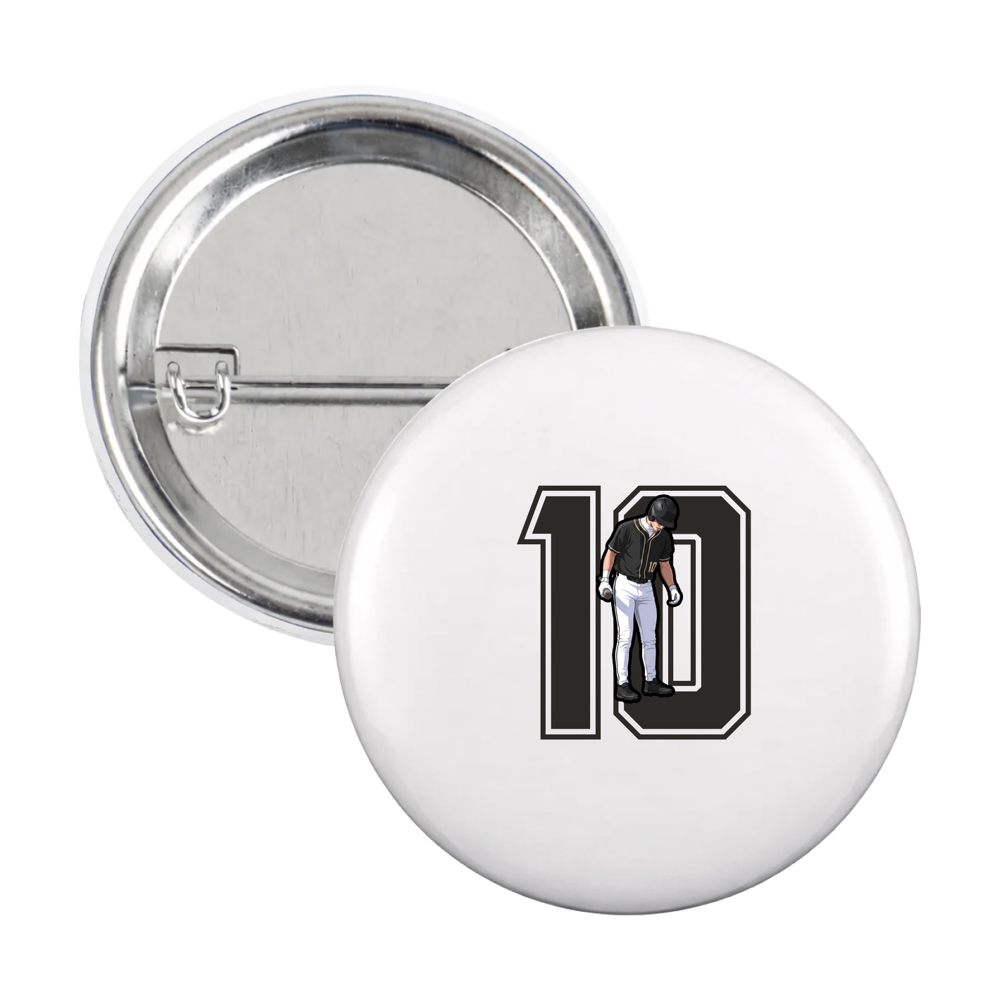 Game Day Button — Number in White