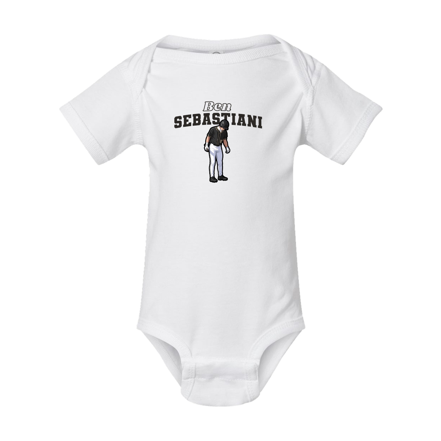 Baby Onesie — Name Arch in White