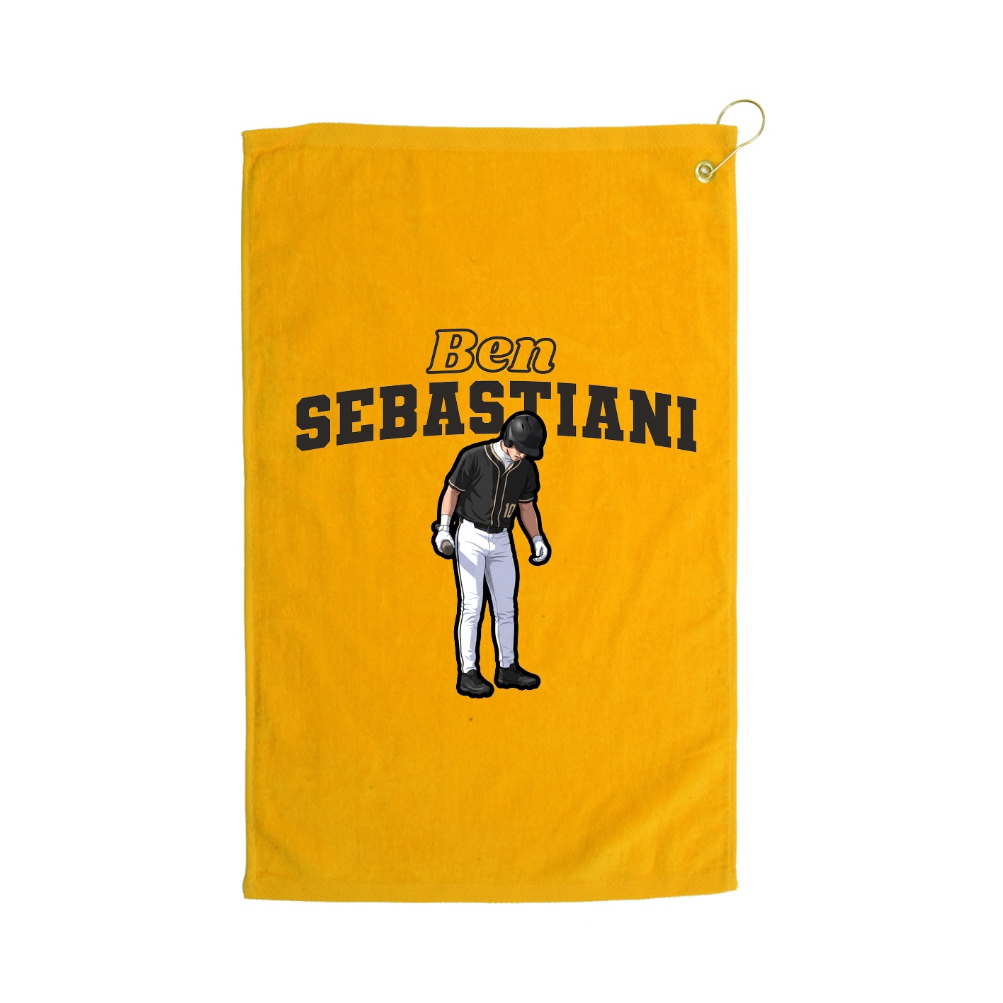 Golf Towel — Name Arch in Gold