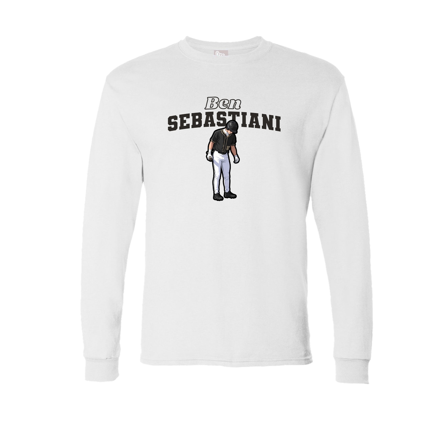 Long Sleeve Tee — Name Arch in White