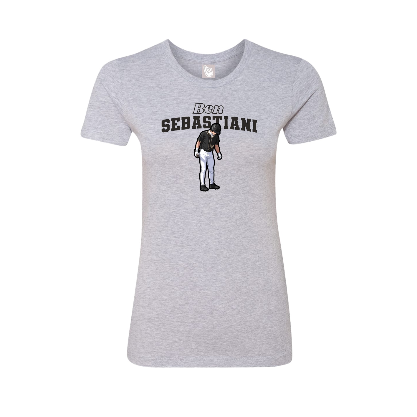 Womens Tee — Name Arch in Grey