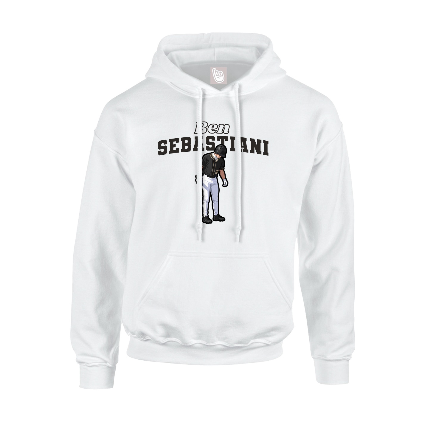 Hoodie — Name Arch in White