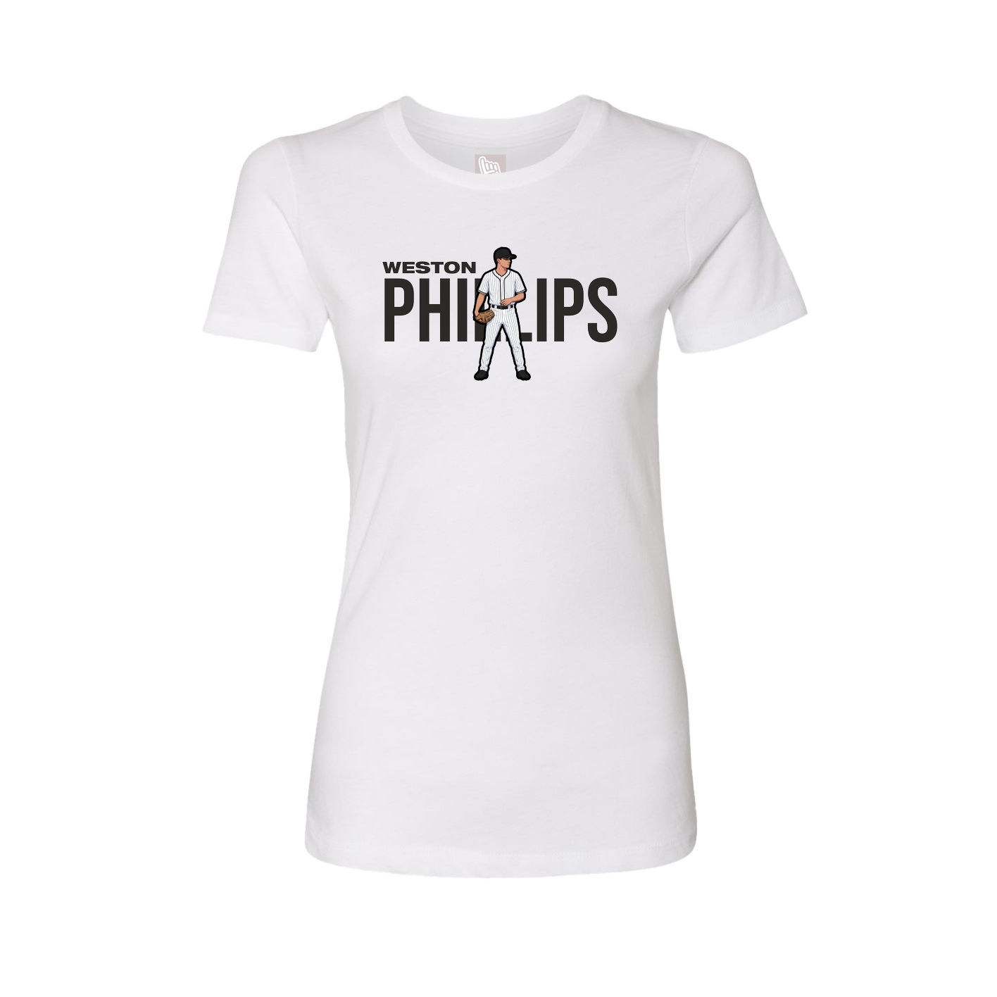 Fitted Women's Tee — Player Name in White