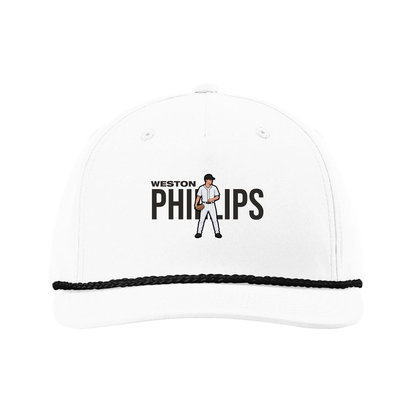 Five-Panel Classic Rope Cap — Player Name in White