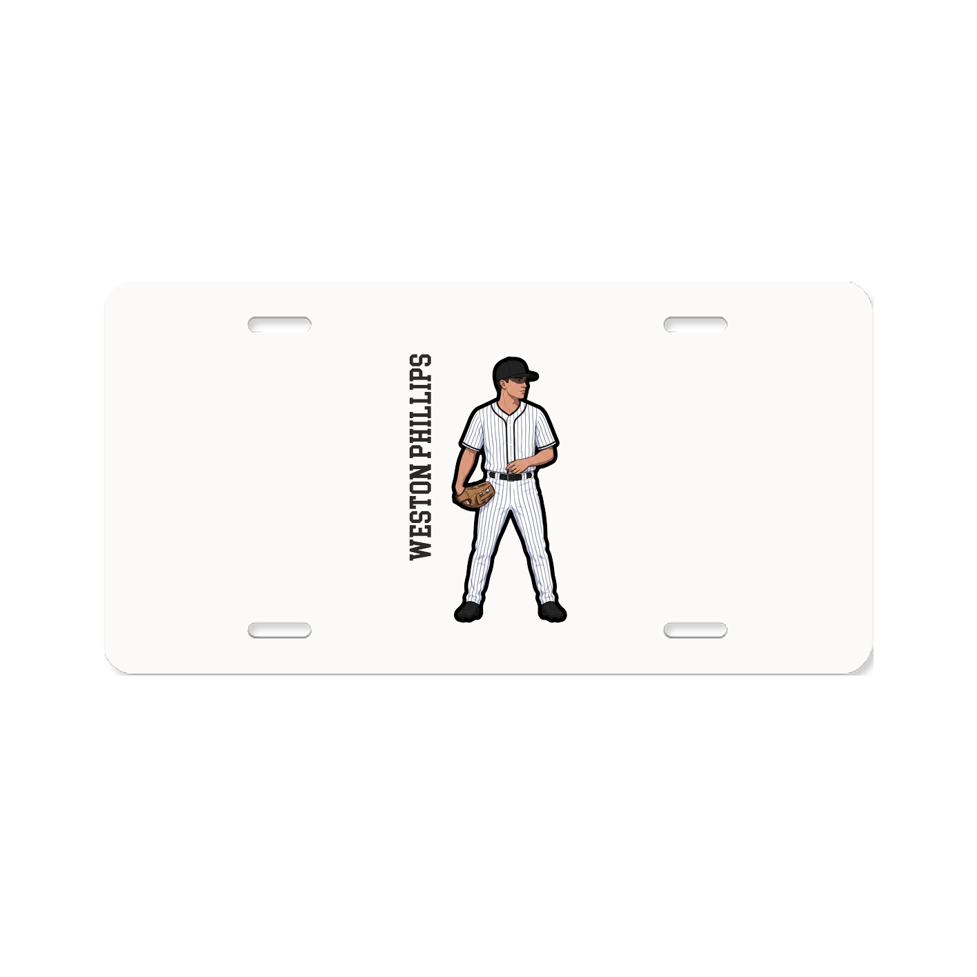 License Plate — Name Vertical in Classic
