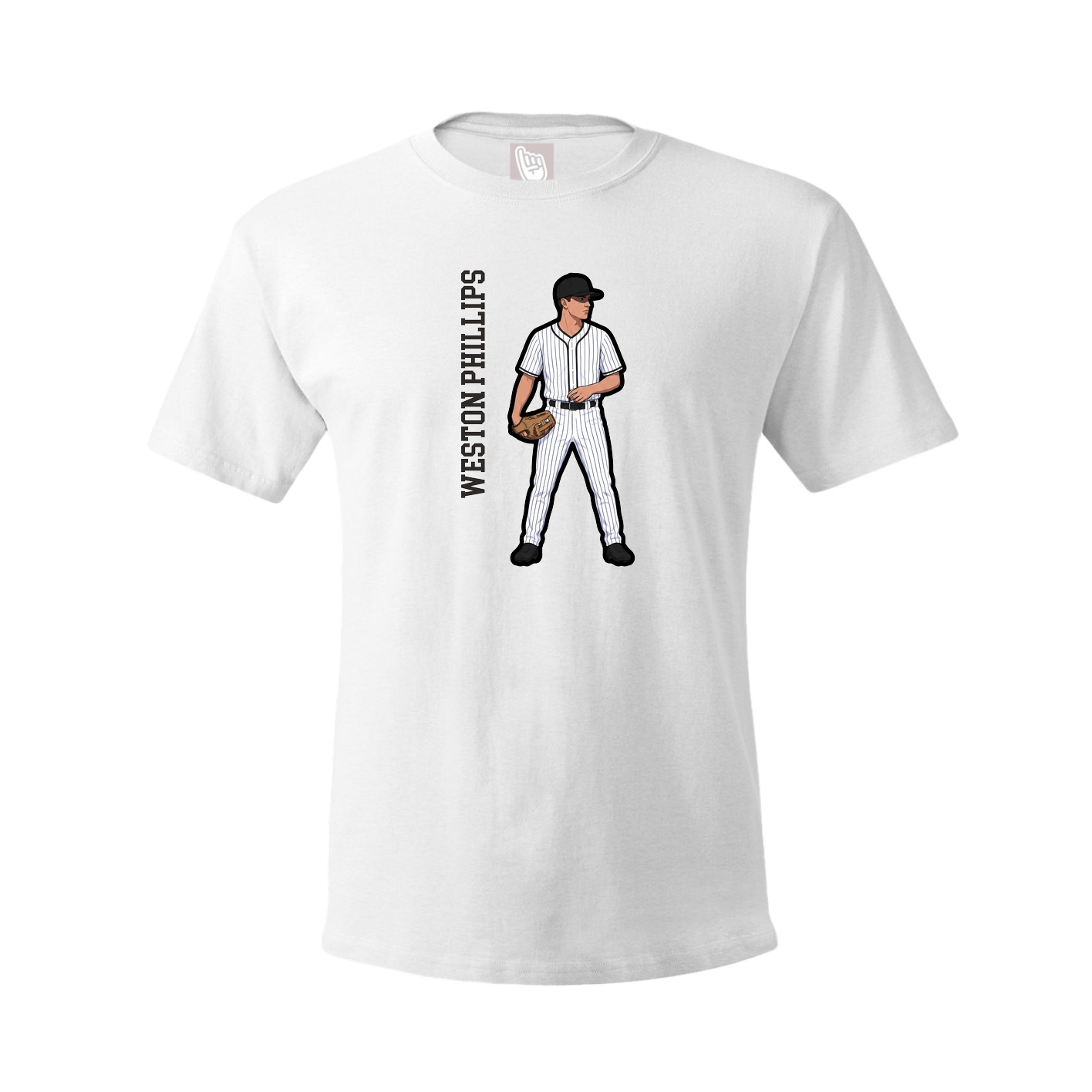 Tee — Name Vertical in White