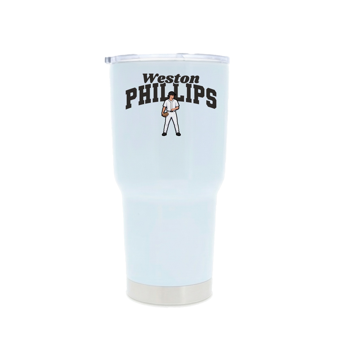 30oz Stainless Steel Tumbler — Signature Arch in White
