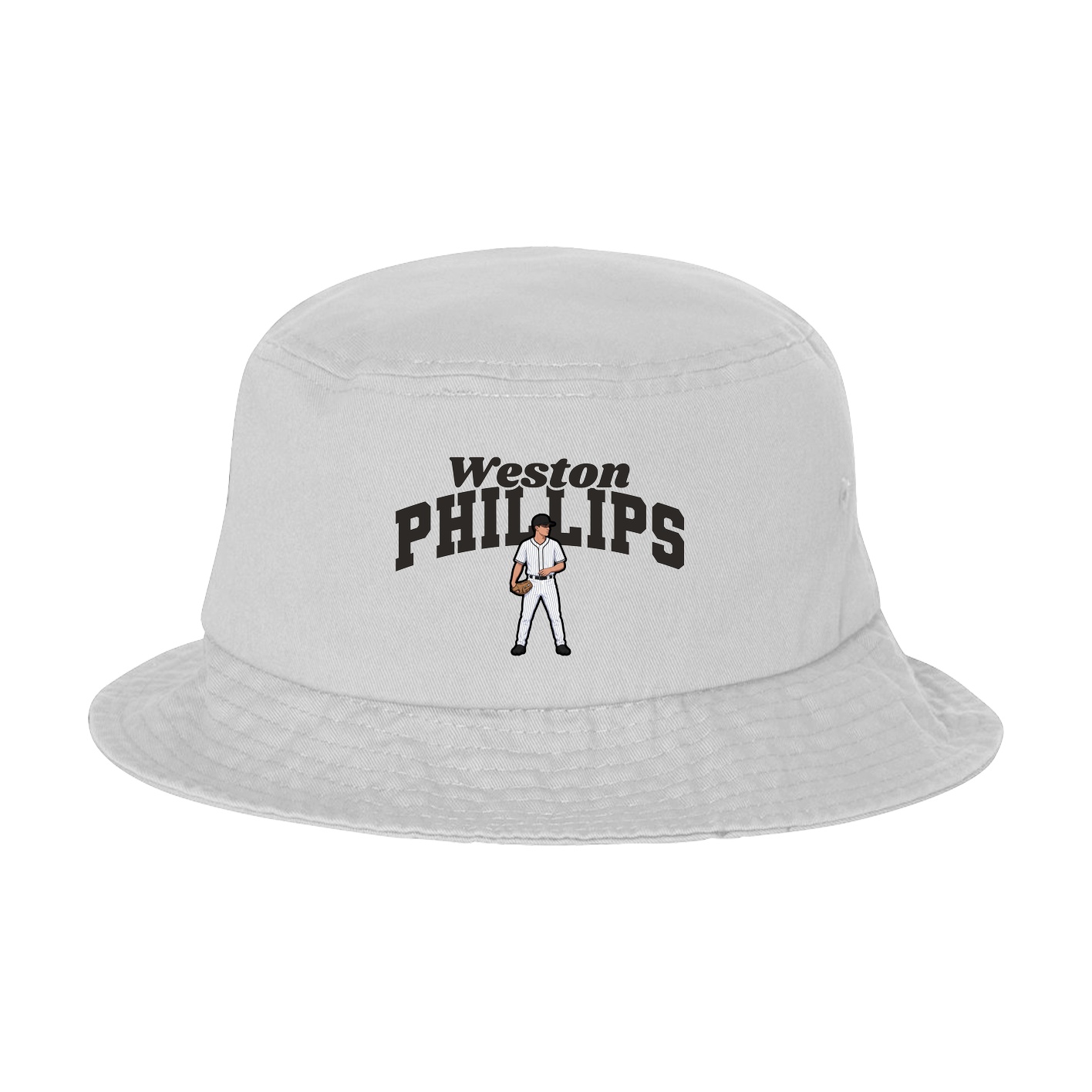 Bucket Cap — Signature Arch in White