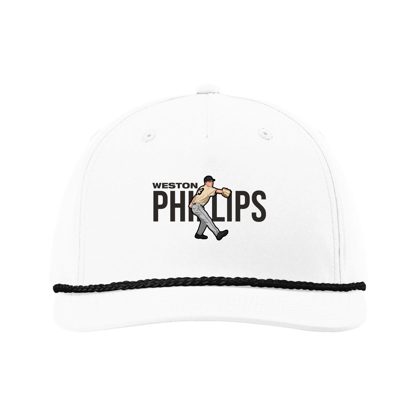Five-Panel Classic Rope Cap — Player Name in White