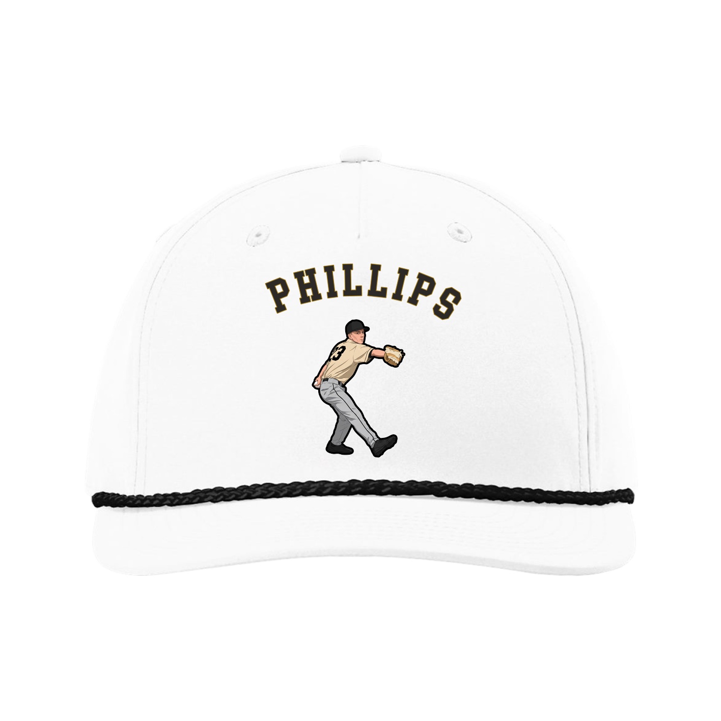 Five-Panel Classic Rope Cap — Shirsey Arch in White