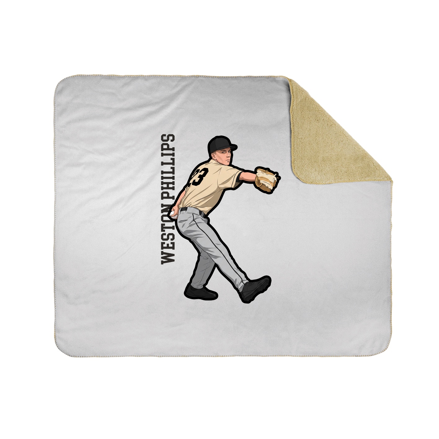 Throw Blanket — Name Vertical in White