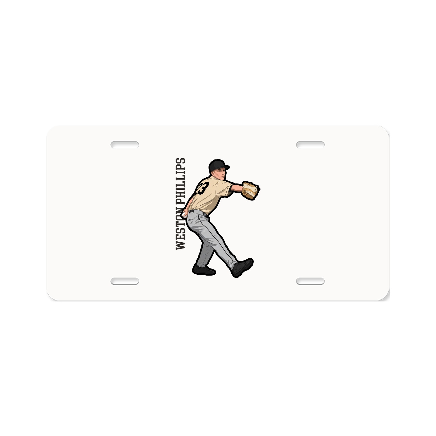 License Plate — Name Vertical in Classic