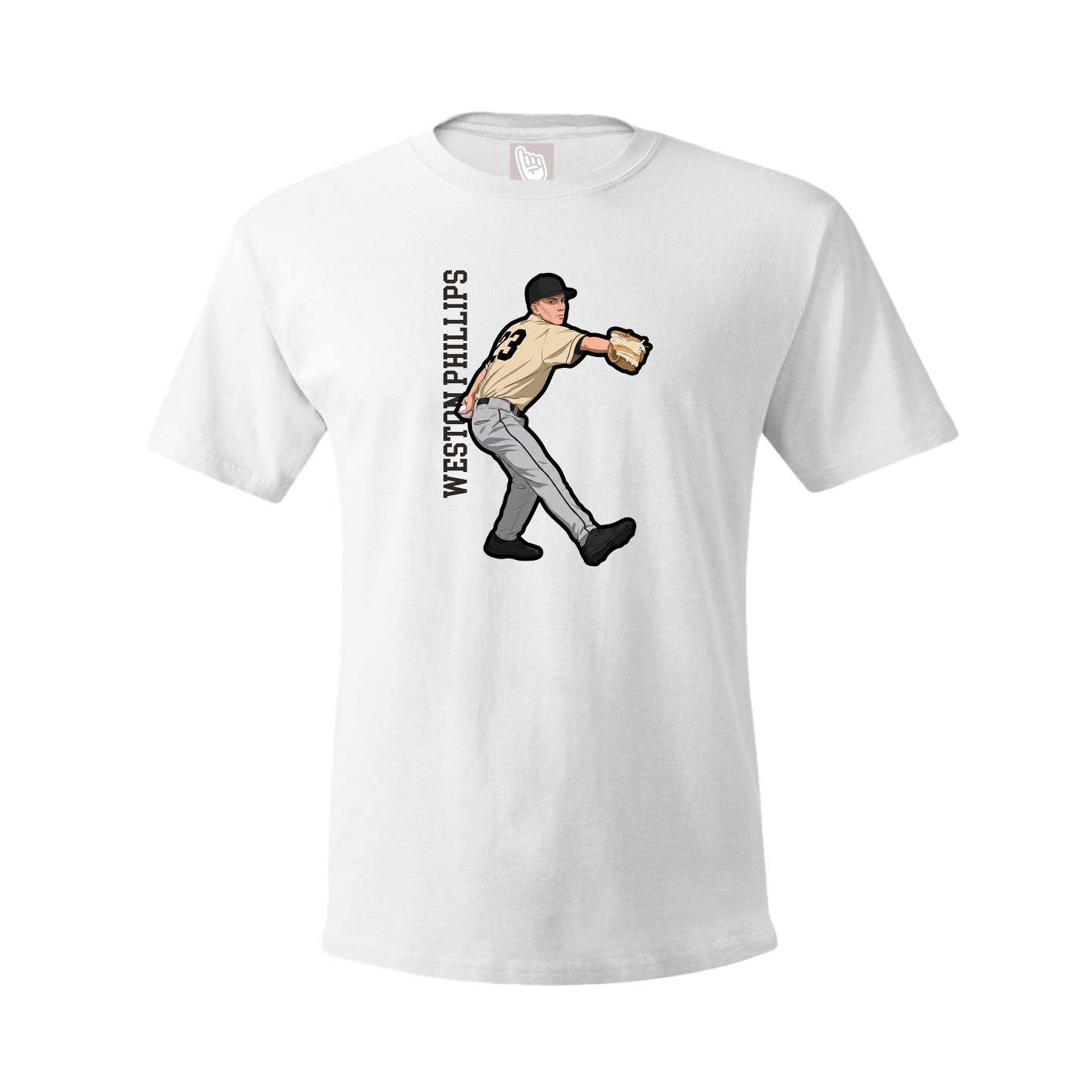 Youth Tee — Name Vertical in White