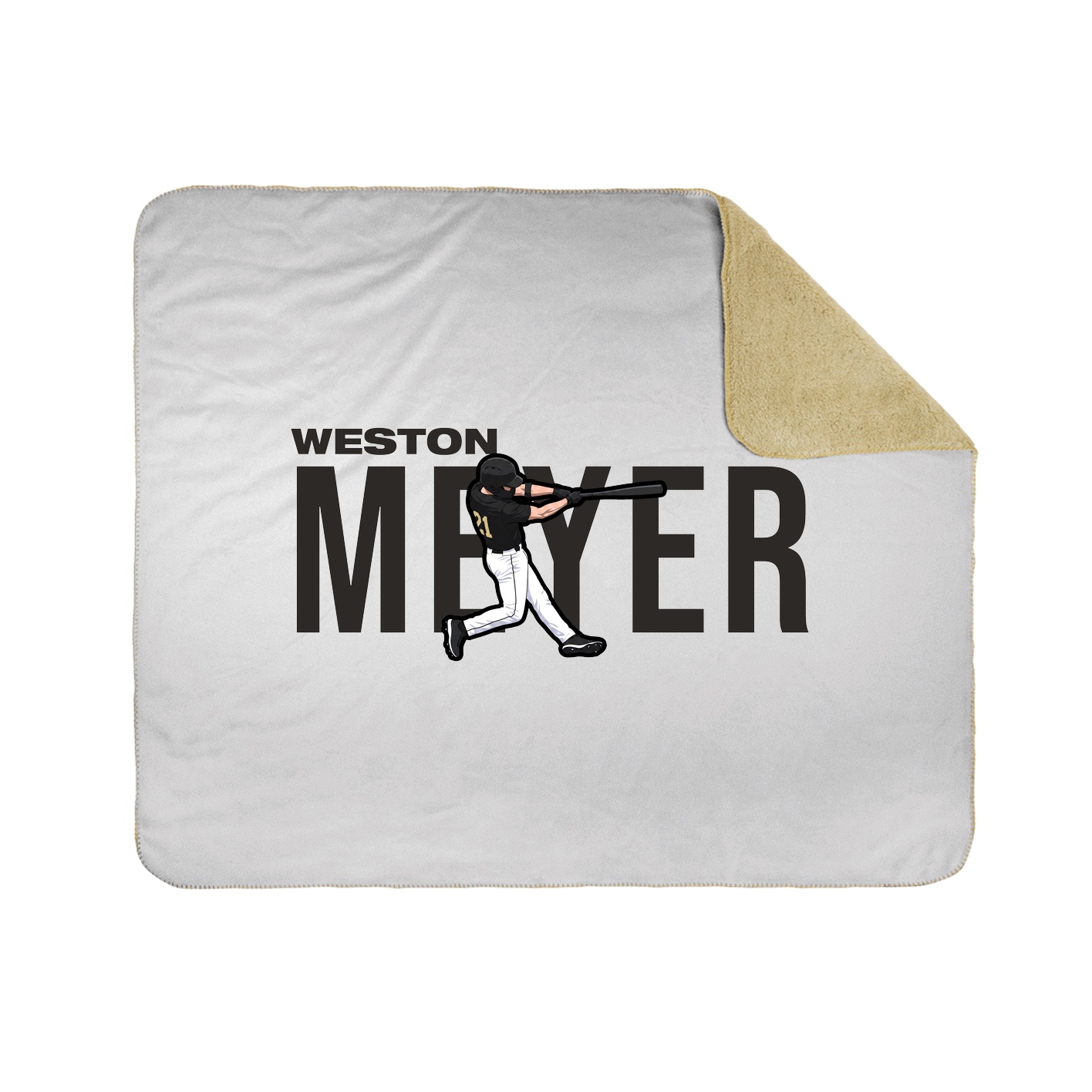 Throw Blanket — Player Name in White