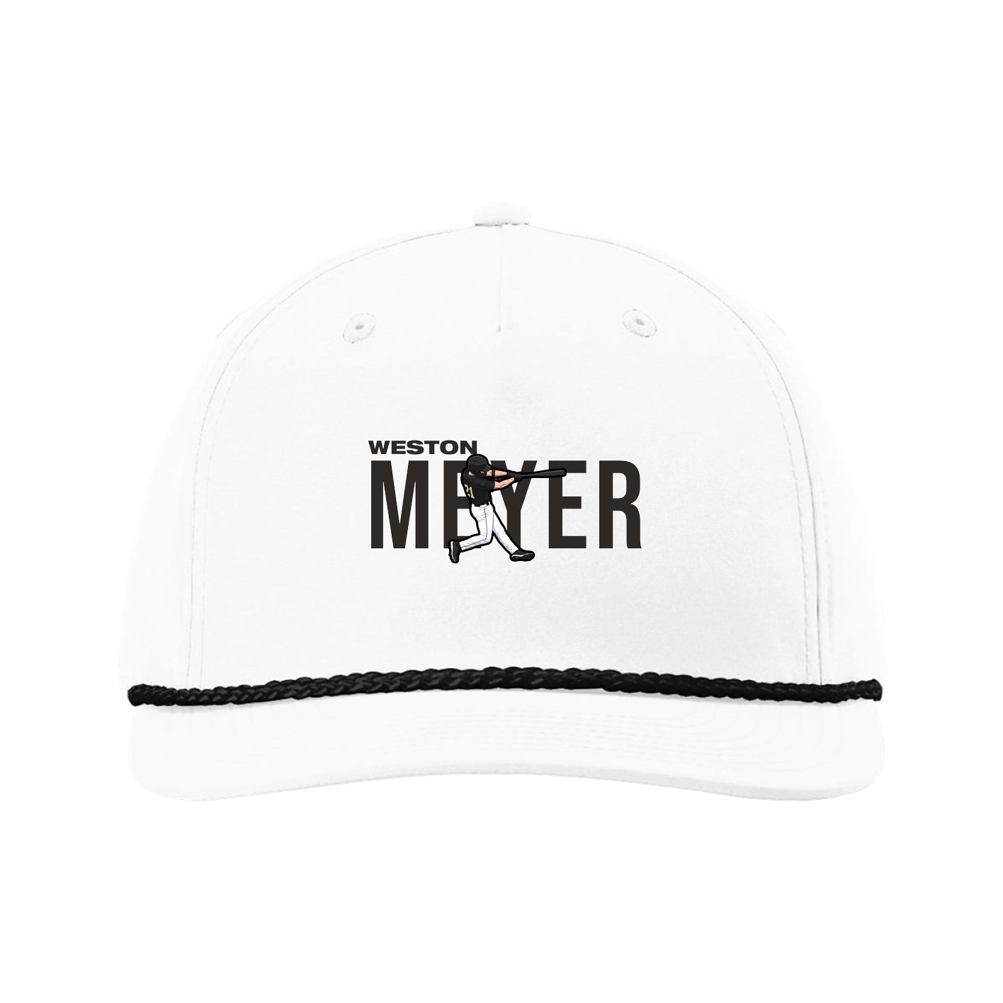 Five-Panel Classic Rope Cap — Player Name in White