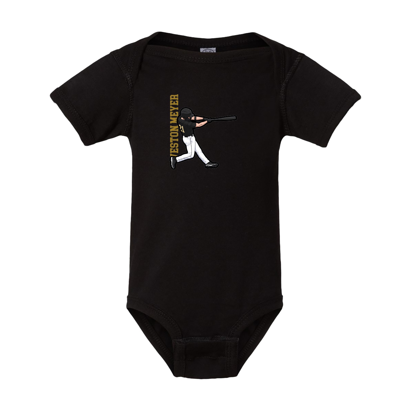 Baby Onesie — Name Vertical in Black