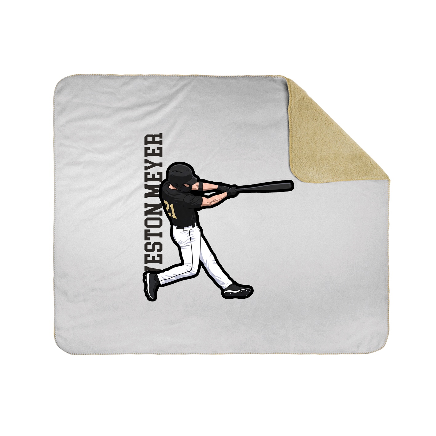 Throw Blanket — Name Vertical in White