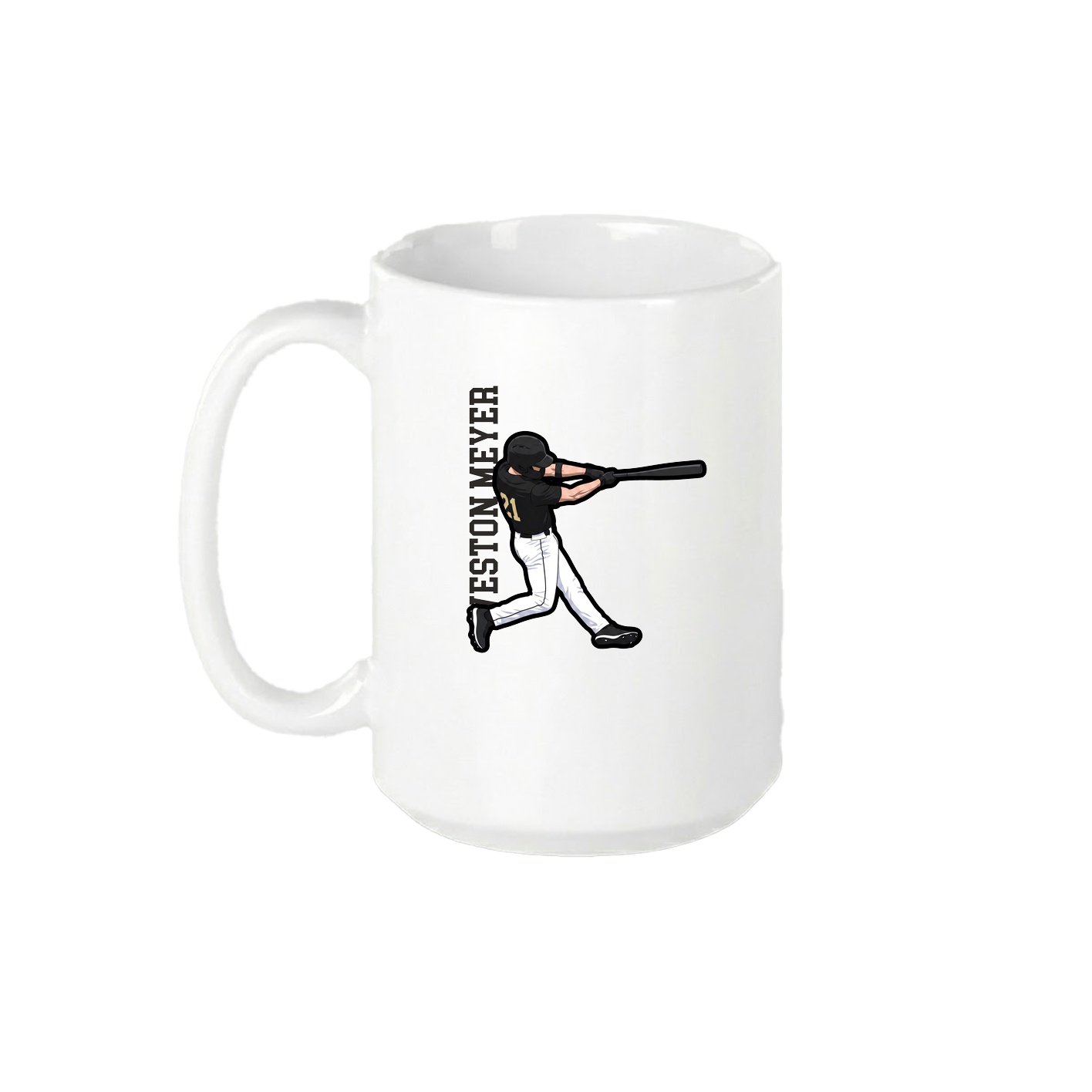 15oz Coffee Mug — Name Vertical in White