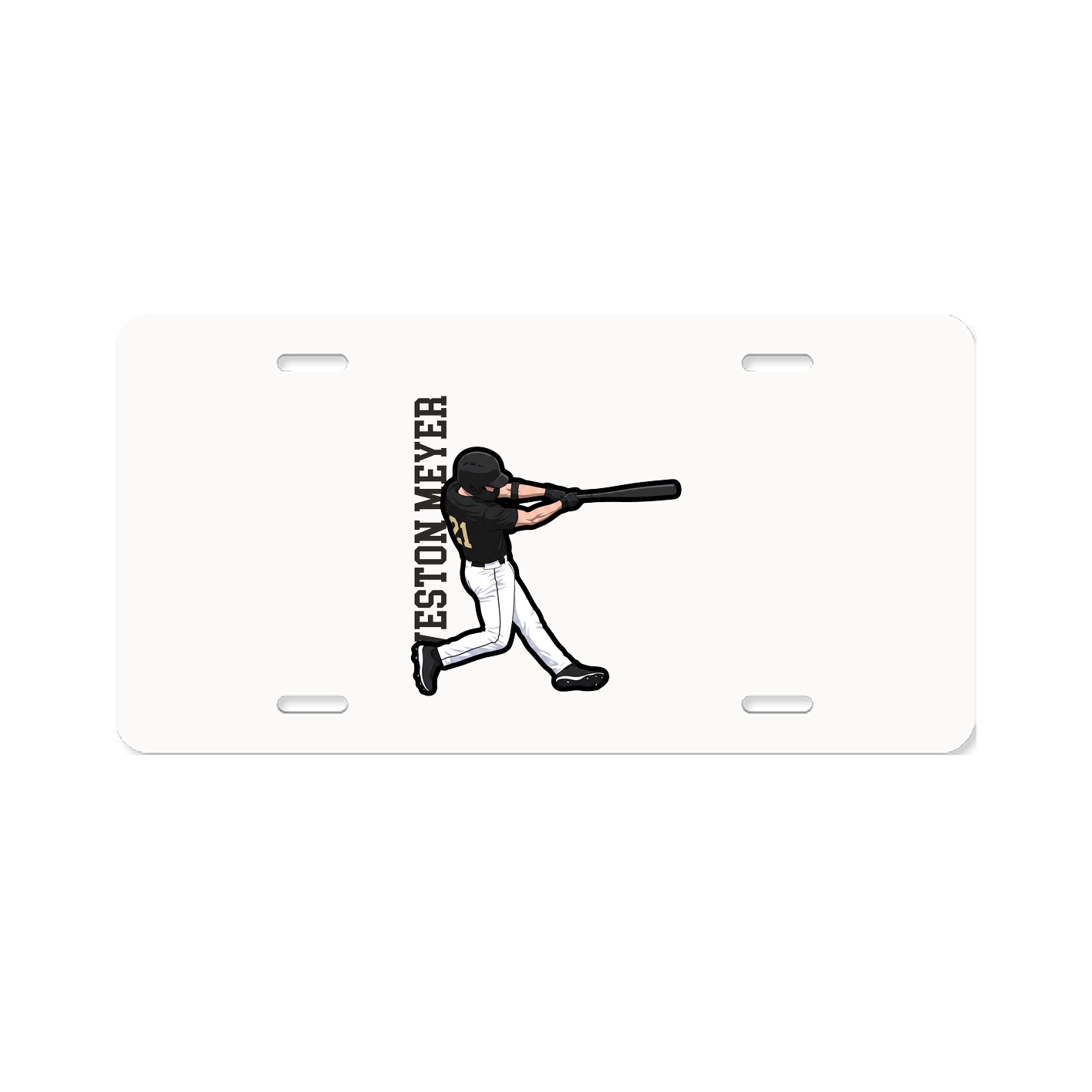 License Plate — Name Vertical in Classic