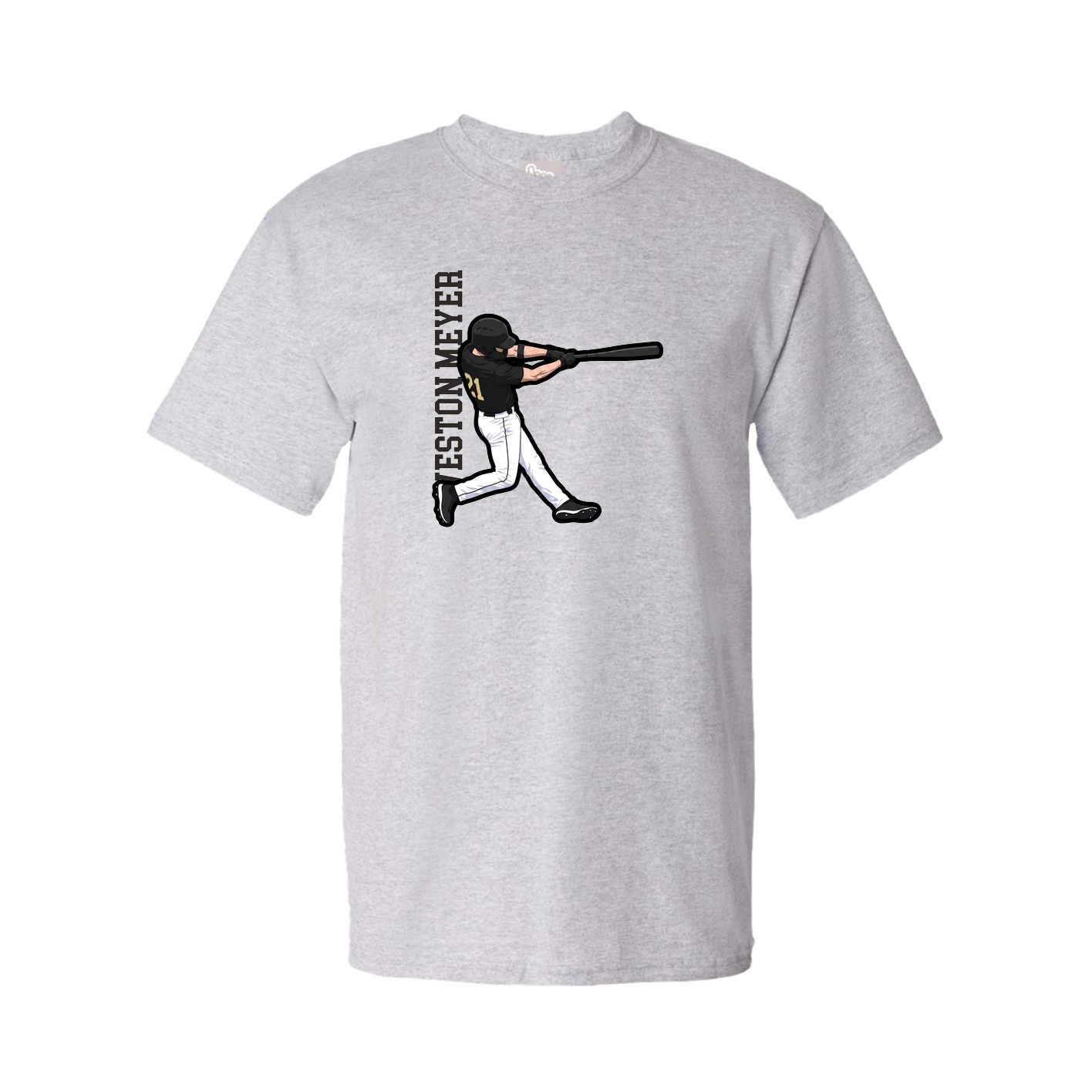 Tee — Name Vertical in Grey