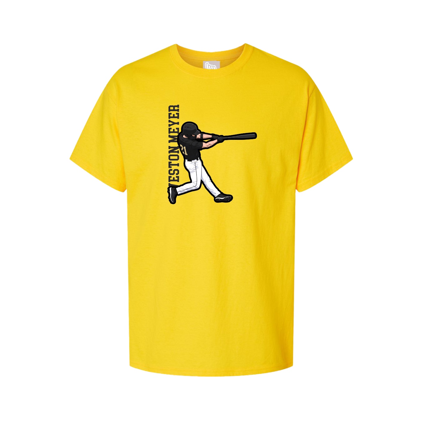 Youth Tee — Name Vertical in Gold