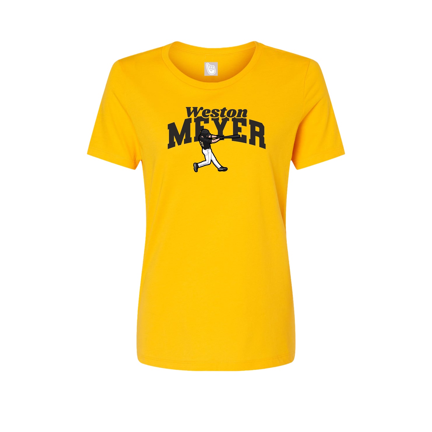 Fitted Women's Tee — Signature Arch in Gold