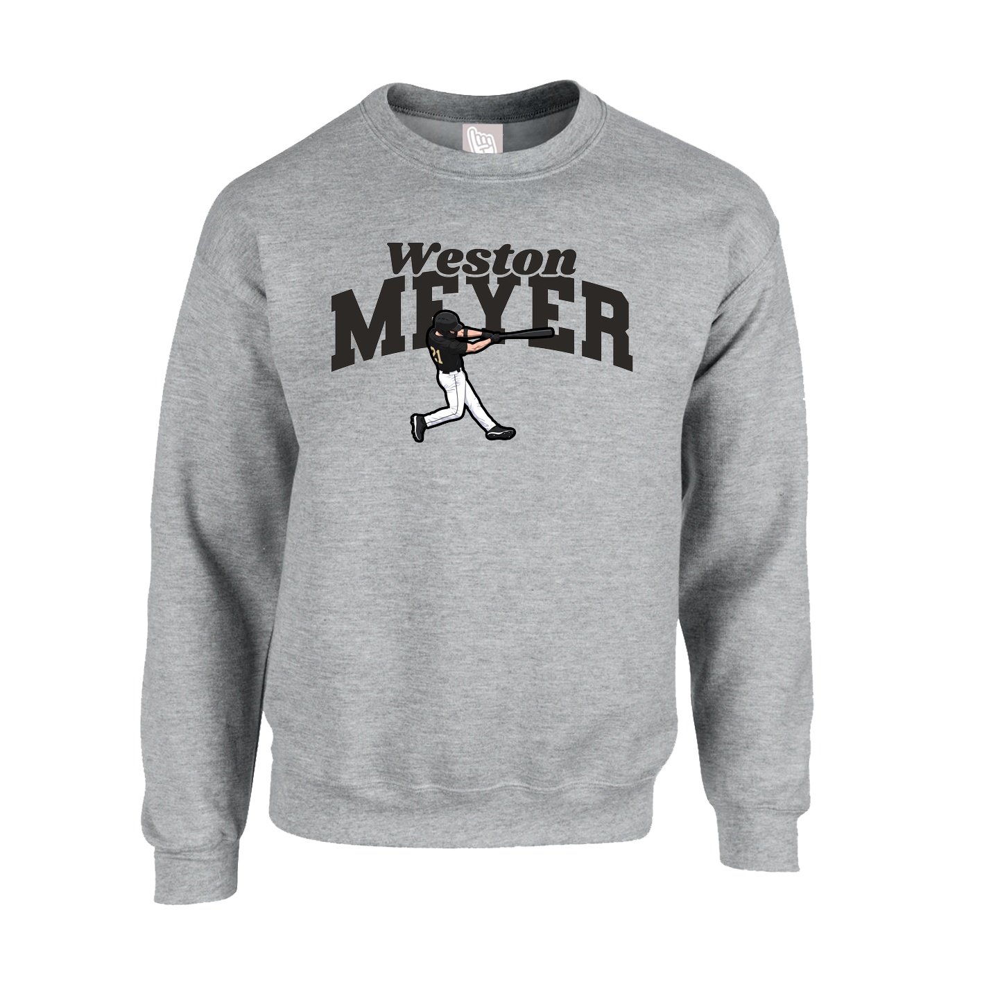 Fleece Crew — Signature Arch in Grey