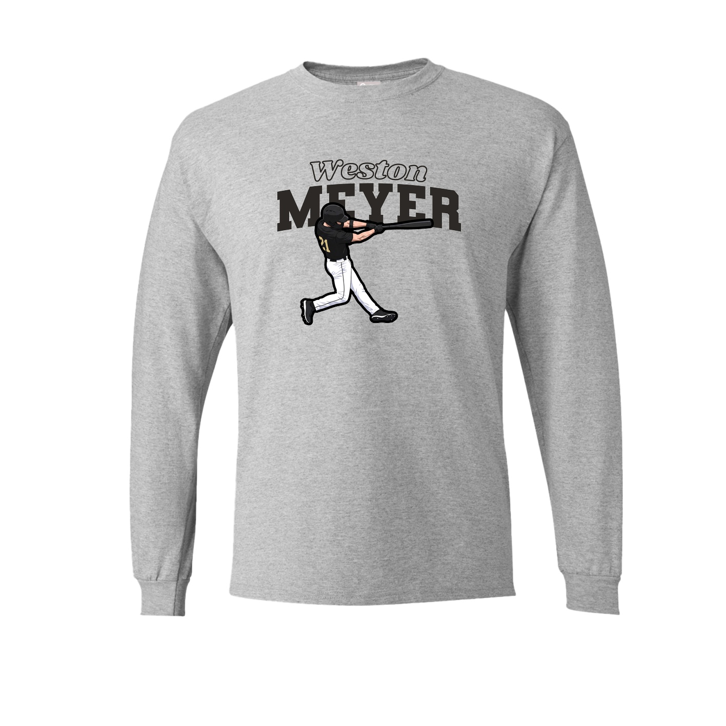 Long Sleeve Tee — Name Arch in Grey