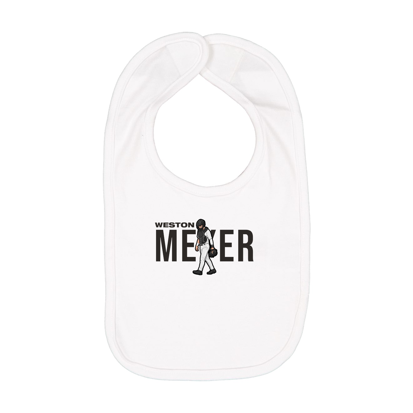 Infant Bib — Player Name in White